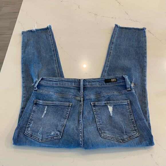 Kut from the Kloth Distressed Slim Fit Cropped Jeans Size 8 - Picture 4 of 11
